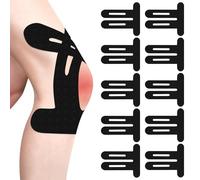 Pack of 10 Blue PreCut Kinesiotapes Knee, Kinesiology Tape, Without Shere, Waterproof & Elastic Physio Tape for Knee Pain (Black)