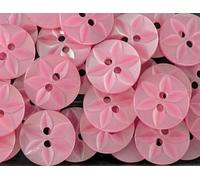 Pack of 10 Buttons Star Flower Polyester 11mm: Pink Baby Childrens Knitting Sewing Crochet Embellishment Crafts