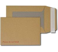 (Pack of 10) C6 / A6 Manilla Brown Hard Board Backed Please Do Not Bend 162 x 114 mm Size Envelopes Card Self Peel and Seal Secure Envelopes for Office Home and Ecommerce
