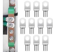 Pack of 10 cable lugs, 25 mm², M8, ring cable lugs made of tin-plated copper, for battery cables, car distribution boxes