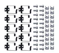 Pack of 10 Cable Management Brackets Server Cabinet, 4.4 x 6 x 5 cm Network Cabinet Cable Management, 19 Inch Rack Cable Guides Set, Server Rack Accessories with 20 Screws and 20 Nuts