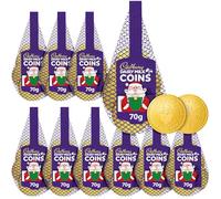 Pack of 10 Cadbury Dairy Milk Chocolate Christmas Coins Bag 70g - By Cadbury Gifts Direct. Great Stocking filler