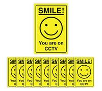Pack of 10 Camera Sticker (150 X 100 mm) Self Adhesive CCTV Sign Waterproof Perfect for Swimming Pools, Parking Areas, on Farm Land, in Wooded Areas Sara Prints®