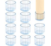Pack of 10 Castor Cups 38mm Heavy Duty Carpet Protector Cup Clear Round Caster Cups to Protect Wooden Laminate Tiled Floor Furniture Chair Bed Sofa feet and Table Legs, Soft Noise