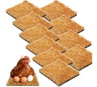 Pack of 10 Chicken Nest Mat, 30 x 30 cm Chicken Nesting Box Inserts, Nesting Box Pads for Chickens, Washable Simulated Grass Chicken Nest Mats, Chicken Coop Accessories for Protecting Chicken Coop and