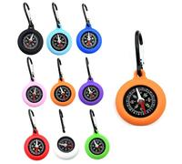 Pack of 10 Children's Compass Set, Mini Outdoor Compass with Carabiner - Robust Keyring for Camping, Hiking & Adventure, Children (Multi-Colour)