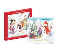 Pack of 10 Christmas Cards with Envelopes - Snowman Design Xmas Cards Multipack, Cute Holiday Greeting Cards for Family and Friends, Luxury Christmas Card Set (snowman)