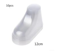 Pack of 10 clear plastic baby booties display holders, made from PVC, suitable for baby socks and shoes retail showcasing (10pcs 12cm)