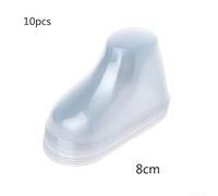 Pack of 10 clear plastic baby booties display holders, made from PVC, suitable for baby socks and shoes retail showcasing (10pcs 8cm)
