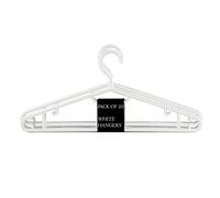Pack of 10 Clothes Hanger Coat Premium Quality Strong Plastic Non-Slip All Purpose Space-Saving For Jacket Trouser Dress Jeans Hangers (White) (D1)