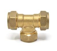 Pack of 10 - Compression 15MM Equal TEE for Static Caravan Gas LPG Standard