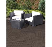 (Pack of 10) Cosmo Garden Patio Composite Decking Tiles Brown