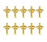 Pack of 10 Cross Brooch Pin Jewelry Badges Collar Pin for Women Metal Breast Pin Cross Lapel Pin Religious Pins