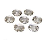 Pack of 10 Cut Glass Crystal Round Rivoli Shape for Sewing & Gluing - Sparkling Embellishments, EIMASS® 8868 Range Sew on Flat Back Crystals (Clear Crystal Rivoli 18mm)