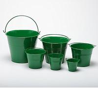 Pack of 10 Dark Green 15cm (6") High Metal Buckets - Pots - Planters for Sweet Tree Kits, Plants, Favours, Storage (349C)