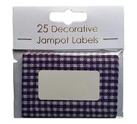 Pack of 10 Decorative Jam Pot Labels in Blue Gingham Design