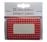 Pack of 10 Decorative Jam Pot Labels in Red Gingham Design