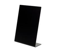 Pack of 10 - Deflecto A7 Slanted Chalkboard Menu Signage - Black Acrylic Display Sign - Countertop Chalkboard