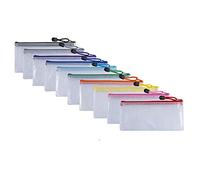 Pack of 10 DL Assorted PVC Mesh Coloured Zip Bags