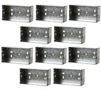 Pack of 10 Double Metal Back Box 35mm Deep Socket Switch Backbox