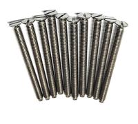 Pack of 10 Electrical Screws Chrome M3.5 40mm M3.5 Thread Diameter Flat Slotted Head Long Screw for Socket Switch Plate Sockets Outlet Cover Electric Panel Fixings DIY Projects