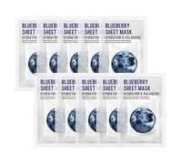 [PACK OF 10] EUNYUL Purity Blueberry Sheet Mask Pack 22ml x 10 pcs Korean Skincare Nourishing & Energizing & Natural Ingredients for All Skin Types
