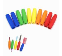 Pack of 10 EVA Foam Grip Tubes, Grip Thickening Arrangement, 5 Sizes, Adaptive Utensils, Grip Tubes for Toothbrushes, Tools, Disabled, People with Arthritis Aid for Seniors