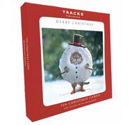 Pack of 10 Festive Charity Christmas & Happy New Year Cards with Envelopes - 14x14cm - Eco-Friendly & Recyclable (Cute Snow Kitty)