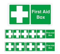 Pack of 10 First Aid Signage Self Adhesive Waterproof Vinyl First Aid Box Sticker 200mmx100mm V1131
