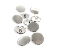 Pack of 10 Flat Smooth Silver Shiny Metal Eyelet Buttons 10 mm, 15 mm, 18 mm, 20 mm, 23 mm or 25 mm (23 mm)