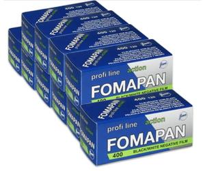 Pack of 10 Foma Fomapan ACTION 400 ASA Black/White Negative film on roll/medium format / 120 format