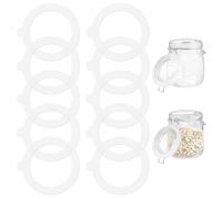 Pack of 10 Food-Safe Rubber Seal Replacement Seals for Kilner Jars, White Silicone Gaskets for Airtight Storage, Ideal for Preserving, Canning, and Homemade Food Storage