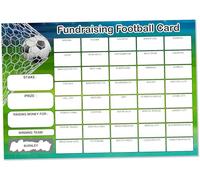 Pack of 10 Football Fundraising Scratch Cards - 40 Squares Name the Winning Football Team Game - Large A5 330gsm Thick Card - Charity, Club & School Fundraiser - UK Made