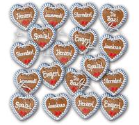 Pack of 10 Gingerbread Hearts "Bavarian" Inscribed Approx. 10 cm Tall / 40 g in Weight Original Fresh Gingerbread Hearts from Munich Buy Gingerbread Hearts Cheap | Pastry Shop Zuckersucht (Pack of 10)