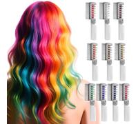 Pack of 10 Hair Chalk Combs,Coloration Temporaire,Temporary Hair Dye for Washable Colour Dye,Highlight Colouring Kit,Multi Coloured Hairs for Children and Adults,Christmas,Party,Birthday,Cosplay