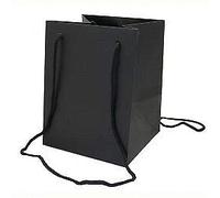 Pack of 10 Hand Tied Florist Flower Gift Bags with Rope Handle - Colour Choice (Black)