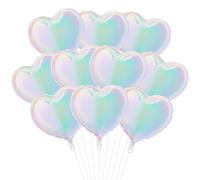 Pack of 10 Heart Foil Balloons Colourful, 18 Inch Hearts Helium Balloon, Heart Balloon Helium, Heart Shape Foil Balloon, Heart Balloons Wedding Romantic Decoration, Birthday Decoration Valentine's Day