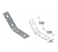 Pack Of 10 - Heavy Duty Galvanised 135 Degrees Angle Brackets Corner Braces 2.5mm Thick 100X100X35mm