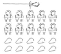 Pack of 10 Heavy Duty Steel Cable Clamps U Shaped Wire Rope Simple Installation for Marine Construction Industrial Use Outdoor Rigging Hardware Clamps