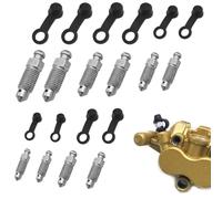 Pack of 10 Hydraulic Brake Bleed Nipple Cap, Motorcycle Bolts, Bolt Bleed Screw with Cap for Motorcycle Master Cylinder Caliper M6 X 1 mm M7 X 1 mm M8 X 1.25 mm M10 X 1 mm M10 X 1.25 mm