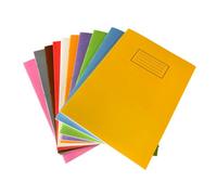 Janrax Pack of 10 A4 Assorted Coloured 80 Pages Feint and Ruled Exercise Books