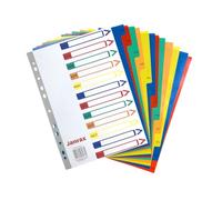 Pack of 10 Janrax A4 Jan - Dec Month Polypropylene Dividers with Index Cover, 120 Micron Multipunched PP Tab Dividers, Assorted Colour Tabs, Tear Resistant for Ring Binders and Lever Arch Files