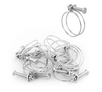 (Pack of 10) KCT 37-42mm Double Wire Adjustable Hose Clips Pipe Screw Clamps