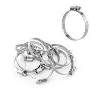 (Pack of 10) KCT 50-70mm Stainless Steel 304 Adjustable Clip Dish Washing Machine Hose Pipe Clamp