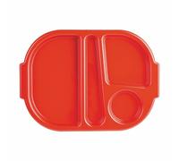 Pack of 10 Kristallon Plastic Food Compartment Tray Small Red