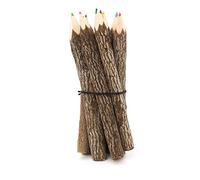 Pack Of 10 Large Tamarind Tree Branch Twig Pencils | 10 Piece Colouring Pencils Rustic Wooden Pencils | 10 Multi Coloured Pencils Eco Friendly Party Bag Fillers