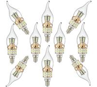 Pack of 10 LED Bulb E14 Small Screw Bulb 8W ZHIYUE Cool White 6000k,800LM Non-dimmable Light Luxury Modern Chandelier Light Bulb Flame Shape AC 240V,Small Edison Screw SES LED Corn Lamp