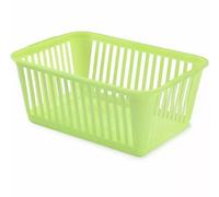 Pack Of 10 Lime Green Plastic Handy Storage Basket Pharmacy Organiser School Office Kitchen Tidy Crate Baskets 25Cm