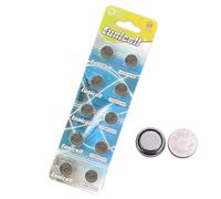 Pack of 10 - LR43/AG12 Eunicell 1.5V Button Coin Cell Alkaline Batteries - Suitable for use in LED lights, Digital Voice Recorders, Toys, Blood Glucose, Cholesterol Testing, Meters, Toys