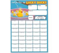 Pack of 10 Lucky Duck Scratch Cards - Large A5 Size - 40 Squares and Scratch Off Winner for Fundraising